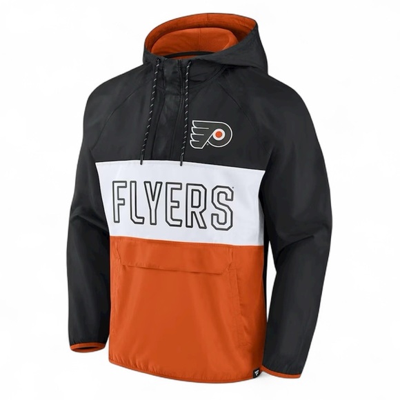 Philadelphia Flyers Men’s Black Iconic Defender Anorak Pullover Jacket Size L - Picture 8 of 9